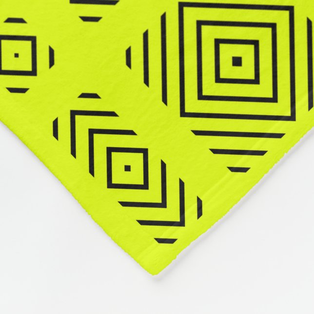 Couverture Polaire Motif géométrique jaune citron (Coin)