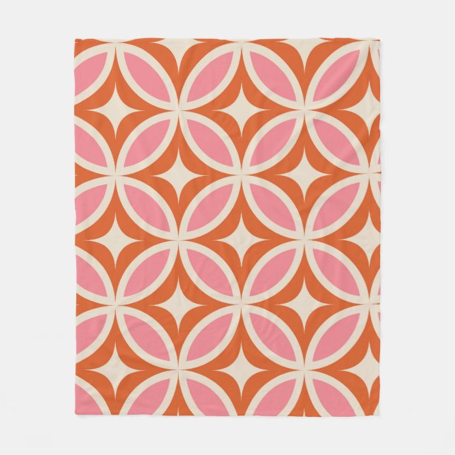 Couverture Polaire Motif géométrique moderne du milieu du siècle rose (Devant)