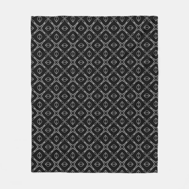 Couverture Polaire Motif géométrique noir et blanc (Devant)