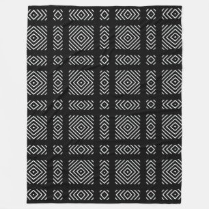Couverture Polaire Motif géométrique noir et blanc Ama