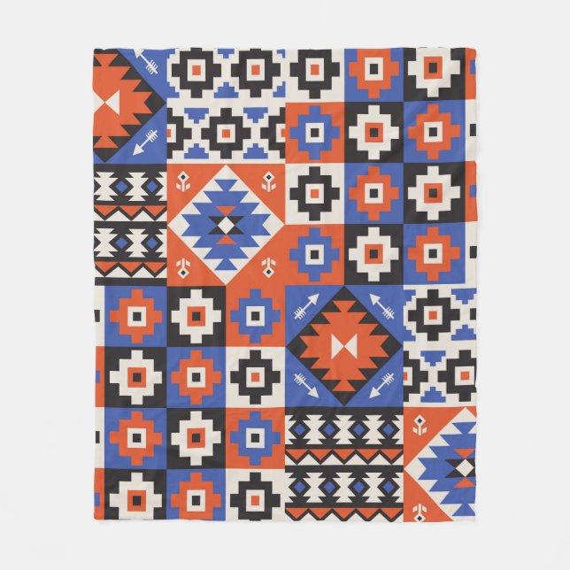 Couverture Polaire Motif géométrique oriental sans couture. Design et (Devant)