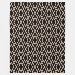 Couverture Polaire Motif géométrique rétro noir et bronze