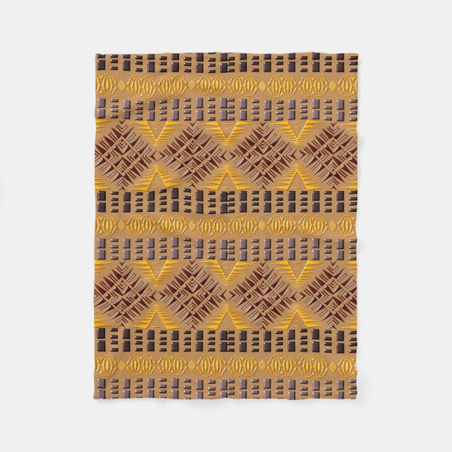 Couverture Polaire motif géométrique tribal africain ethnique (Devant)