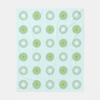 Couverture Polaire Motif géométrique vert pastel et gris