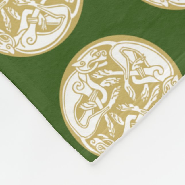 Couverture Polaire Motif Gold Celtic Dog Trio (Coin)