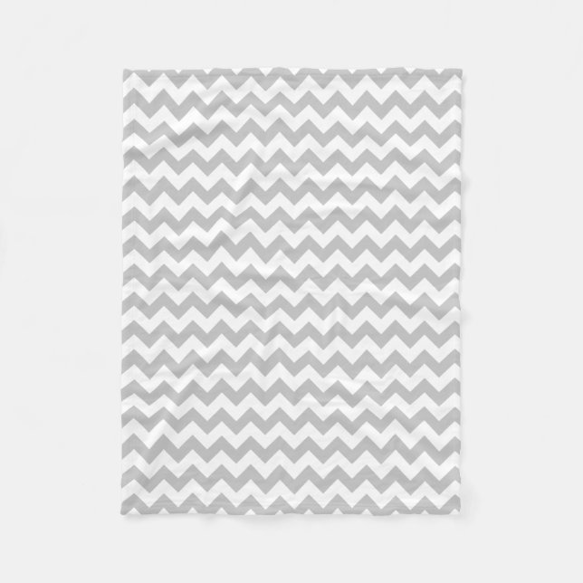 Couverture Polaire Motif gris et blanc de Chevron de zigzag (Devant)