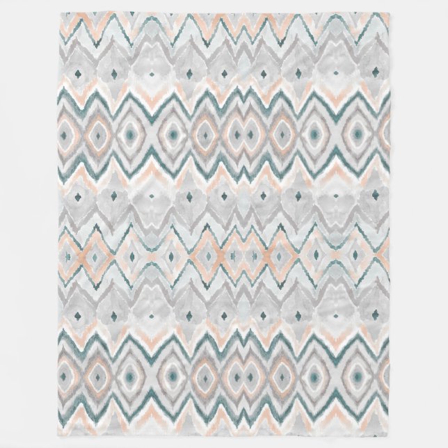 Couverture Polaire Motif gris pâle de lavage d'aquarelle de pêche (Devant)