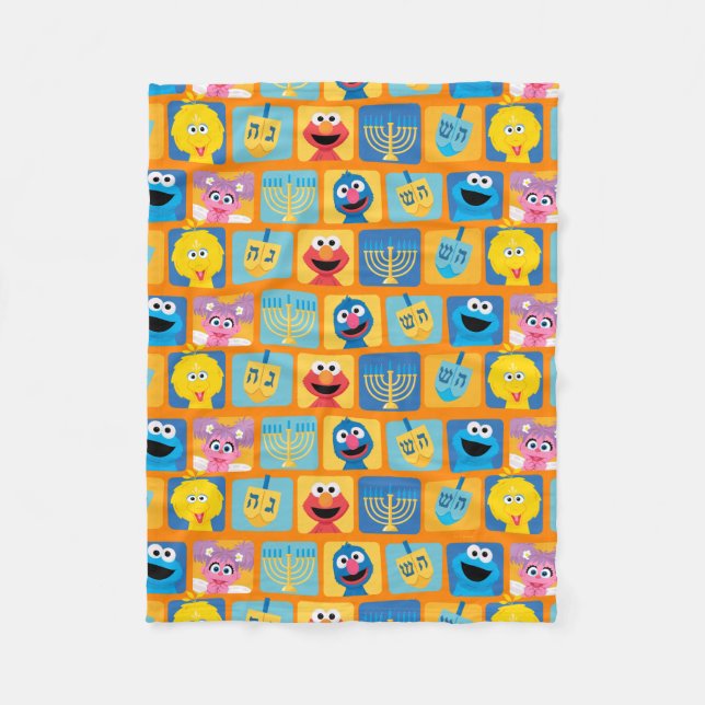 Couverture Polaire Motif Hanoukka de Sesame Street (Devant)