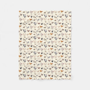 Couverture Polaire motif heureux du poulet