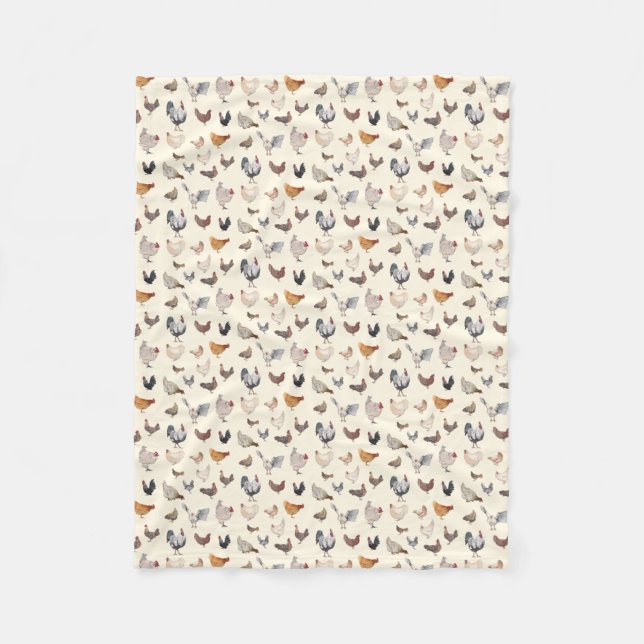 Couverture Polaire motif heureux du poulet (Devant)