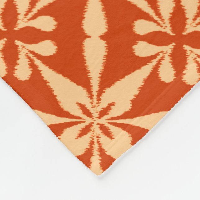 Couverture Polaire Motif Ikat Star - Mandarin Orange (Coin)