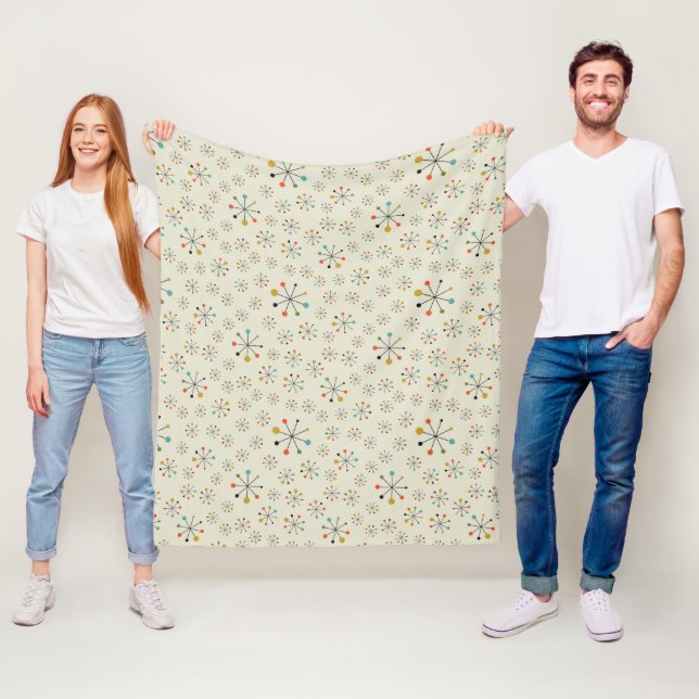 Couverture Polaire Motif inspiré atomique de la moitié du siècle (En situation)
