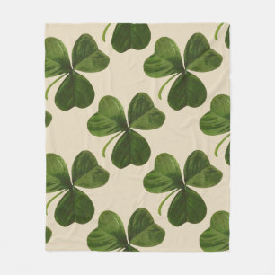 Couverture Polaire Motif irlandais de shamrock du jour de St Patrick