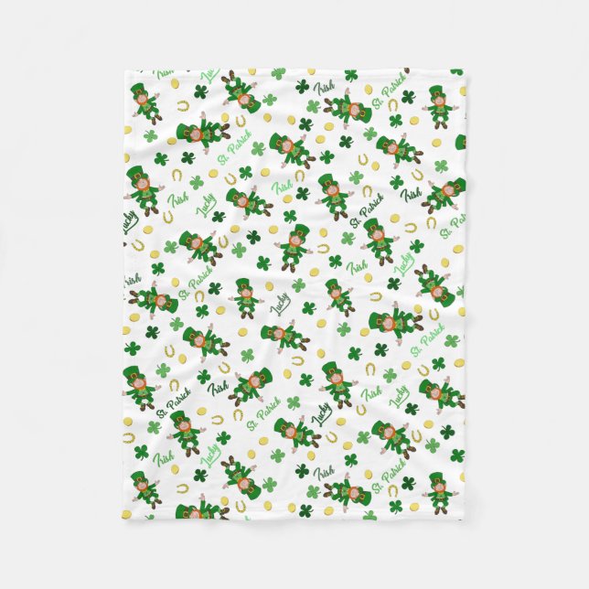 Couverture Polaire motif Jour de la Saint Patrick (Devant)