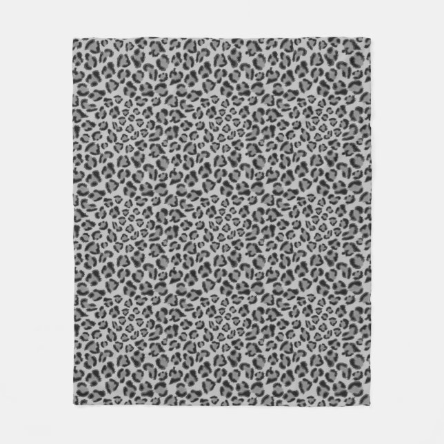 Couverture Polaire Motif léopard noir et gris, motif guépard (Devant)