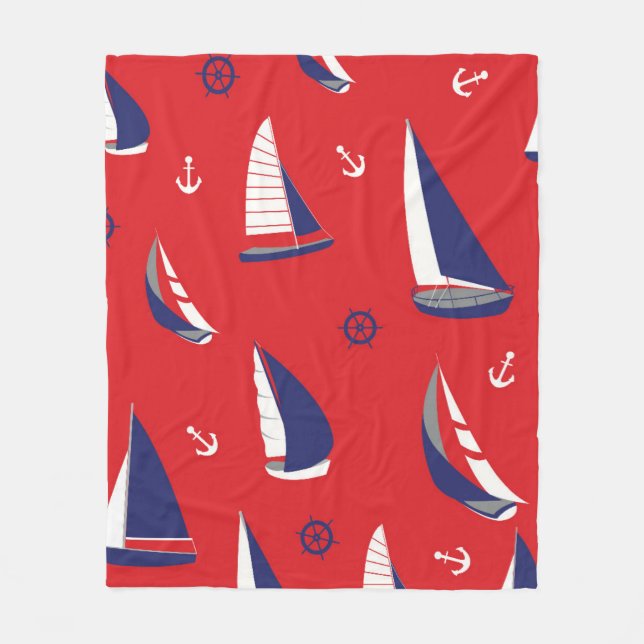 Couverture Polaire Motif maigre de voilier (Devant)