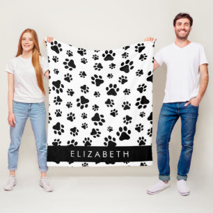 Couverture Polaire Motif mâle, Patrouilles de chien, Noir et Blanc, V
