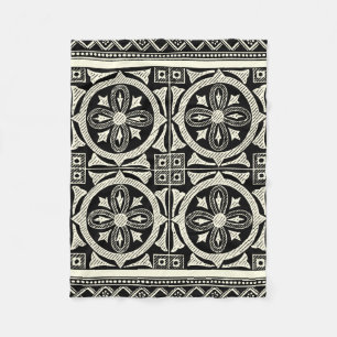Couverture Polaire Motif Mandala noir et blanc par Vision Studio
