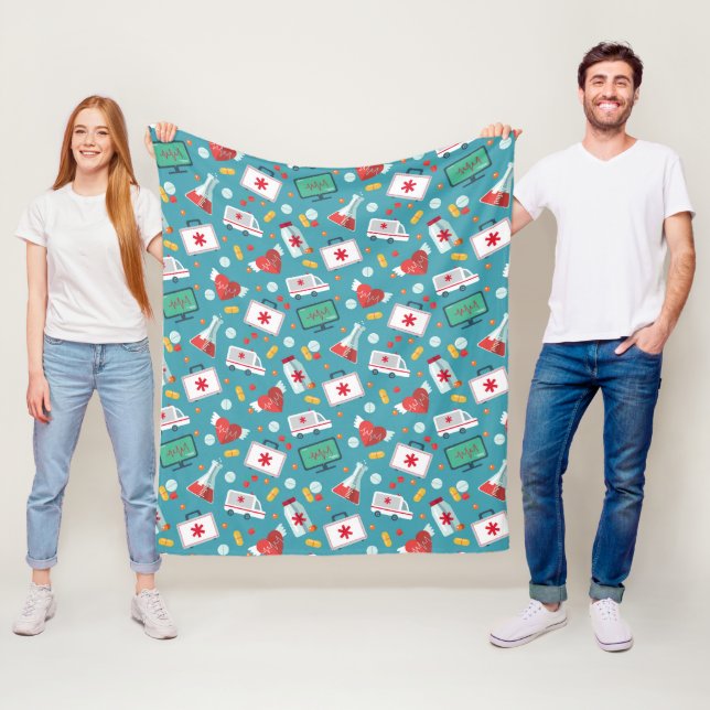 Couverture Polaire Motif Médicale d'icône (En situation)