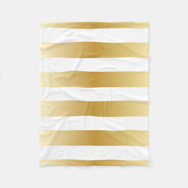 Couverture Polaire Motif métallique de rayures d'or audacieux (Devant)