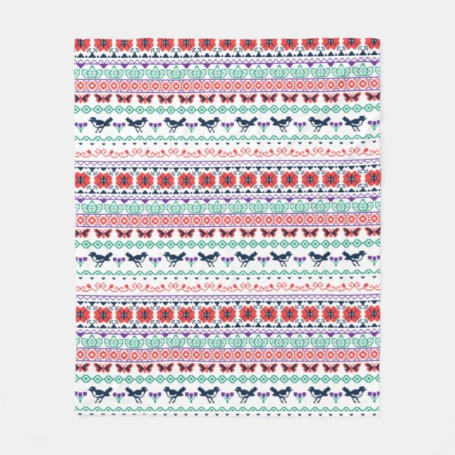 Couverture Polaire Motif mexicain de Frida Kahlo | (Devant)