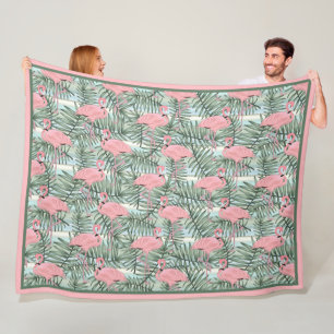 Couverture Polaire Motif mignon d'art de feuilles de palmier de