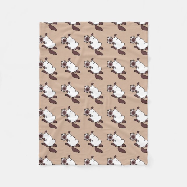 Couverture Polaire Motif mignon de chat siamois de point de chocolat (Devant)