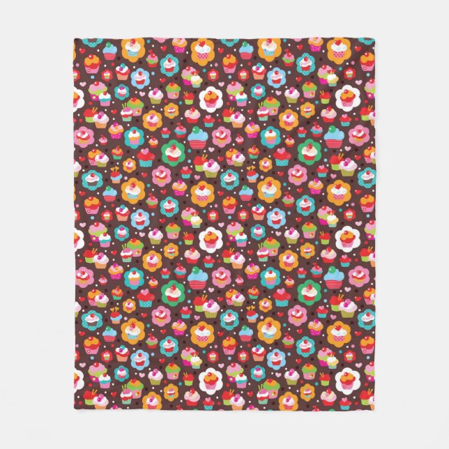 Couverture Polaire Motif mignon de gâteau de tasse