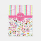Motif mignon de hiboux roses Girly personnalisé
