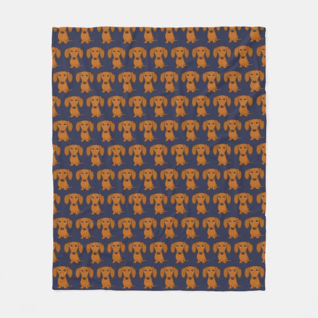 Couverture Polaire Motif mignon de teckels (Devant)