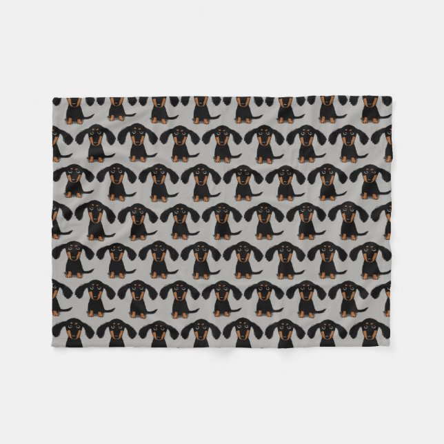 Couverture Polaire Motif mignon de teckels (Devant (Horizontal))