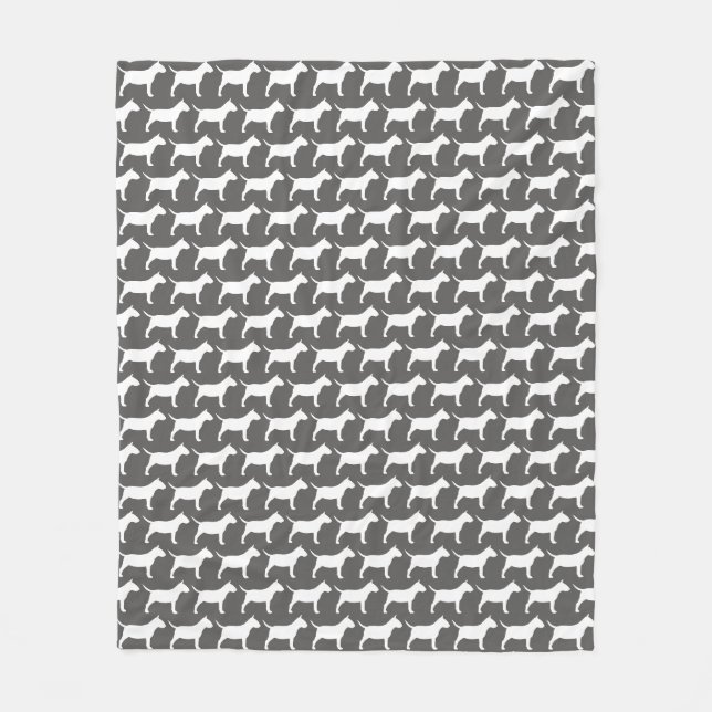 Couverture Polaire Motif miniature de silhouettes de bull-terrier (Devant)