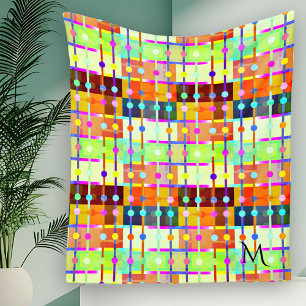 Couverture Polaire Motif moderne Abstrait coloré Blanche polaire