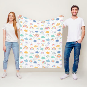 Couverture Polaire Motif moderne des arcs-en-ciel et des nuages