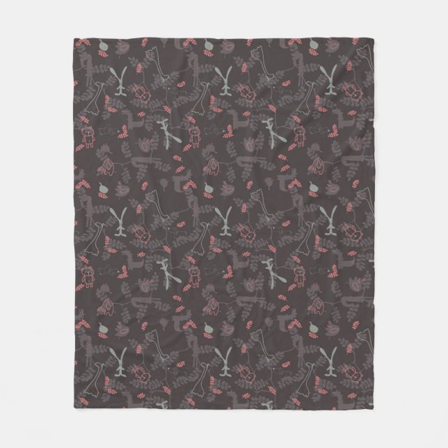 Couverture Polaire motif montrant les animaux 1 de bébé (Devant)