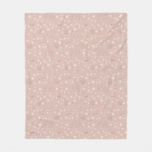 Couverture Polaire motif montrant les animaux mignons de jungle de