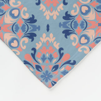 Couverture Polaire Motif Mosaïque Bleu Poussiéreux