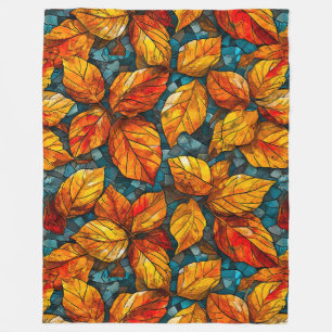 Couverture Polaire Motif mosaïque d'automne