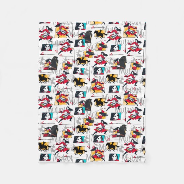Couverture Polaire Motif Mulan Illustrated Panels (Devant)