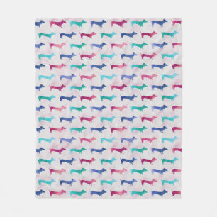 Couverture Polaire Motif multicolore de teckel