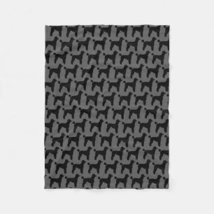 Couverture Polaire Motif noir de silhouettes de caniche standard