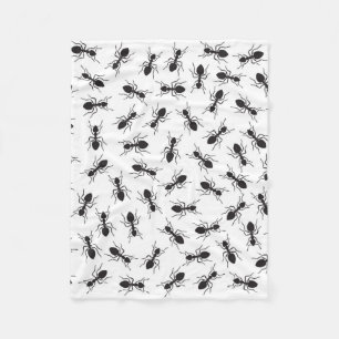 Couverture Polaire Motif noir drôle de fourmis