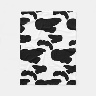 Couverture Polaire Motif noir et blanc d'impression de vache