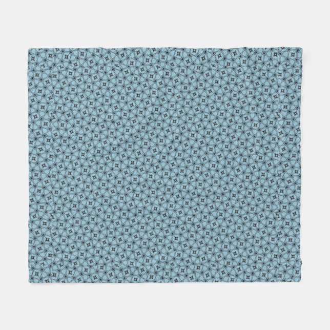 Couverture Polaire Motif noir et bleu Abstrait (Devant (Horizontal))