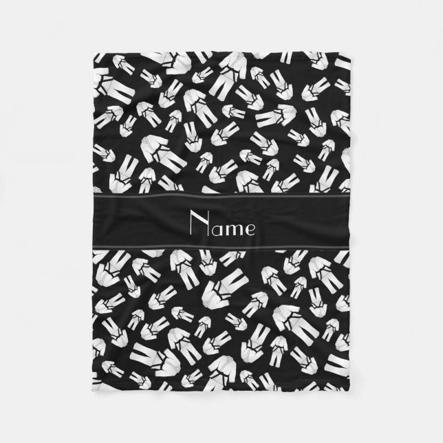 Couverture Polaire Motif noir nommé personnalisé de karaté (Devant)