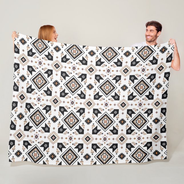 Couverture Polaire Motif occidental Aztec (En situation)
