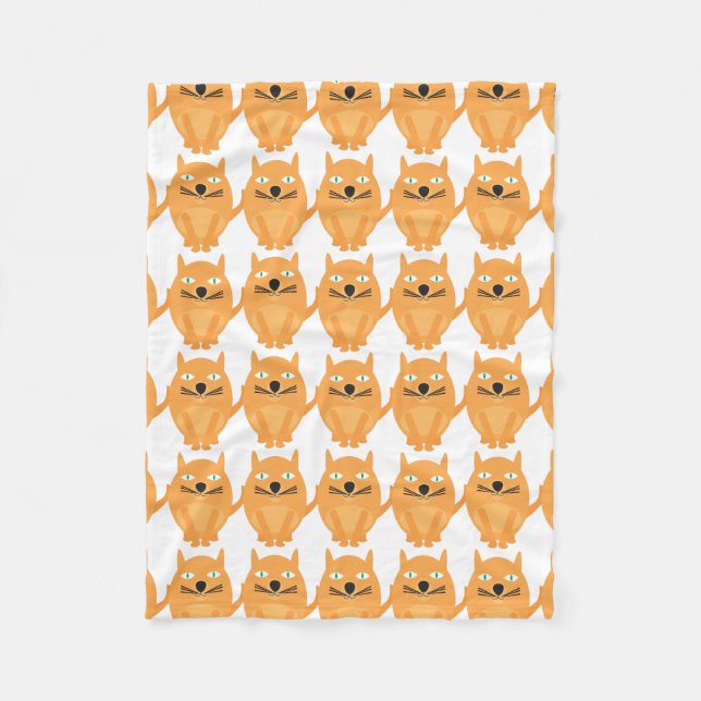 Couverture Polaire Motif Orange Cats (Devant)