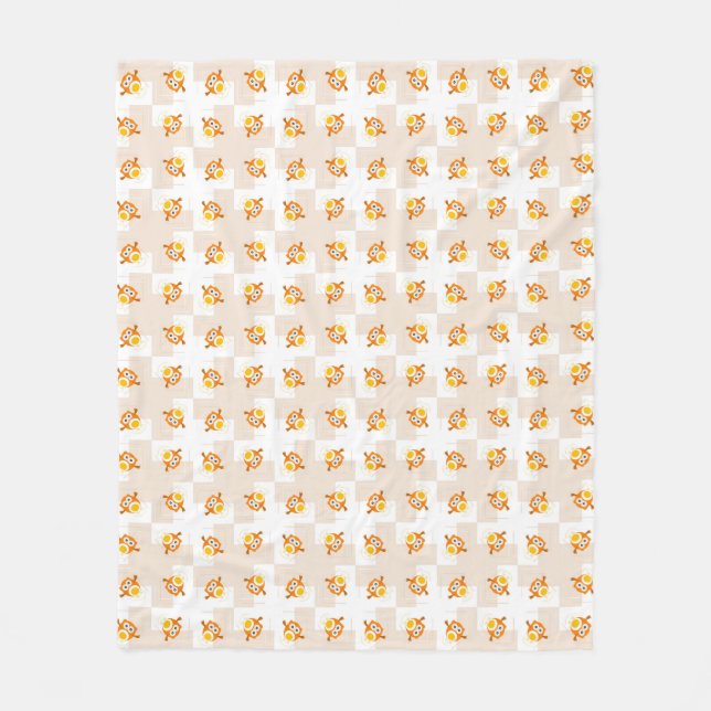 Couverture Polaire Motif orange d'illustration de hibou (Devant)