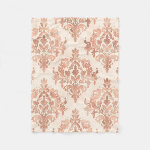 Couverture Polaire Motif ornemental à l'aquarelle damassé pêche chaud