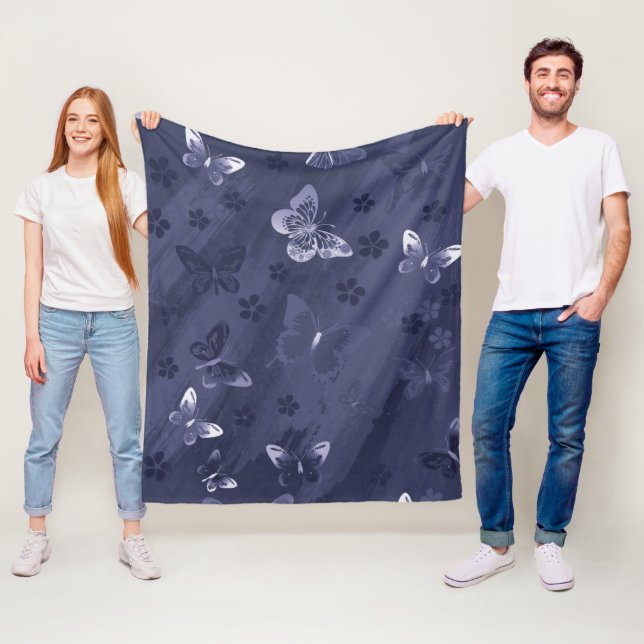 Couverture Polaire Motif papillon 17 (En situation)